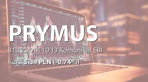 Prymus S.A.: Wygaśnięcie umowy z Autoryzowanym Doradcą (2014-12-31)