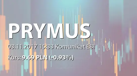 Prymus S.A.: Zmiana terminu przekazania SA-Q3 2017 (2017-11-03)