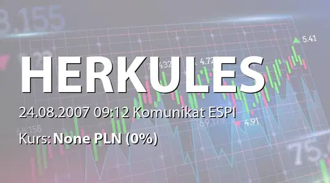 Herkules S.A. w restrukturyzacji: Przychody ze sprzedaży w lipcu 2007 (2007-08-24)