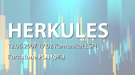 Herkules S.A. w restrukturyzacji: Przychody ze sprzedaży w maju 2007 r (2007-06-12)