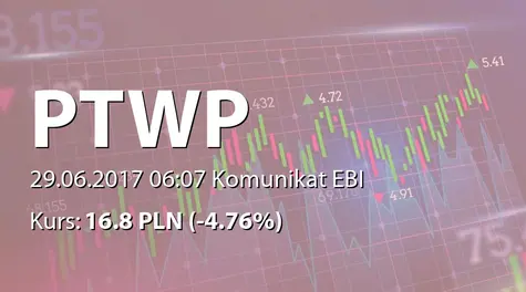 Polskie Towarzystwo Wspierania Przedsiębiorczości S.A.: Wypłata dywidendy - 0,37 PLN (2017-06-29)