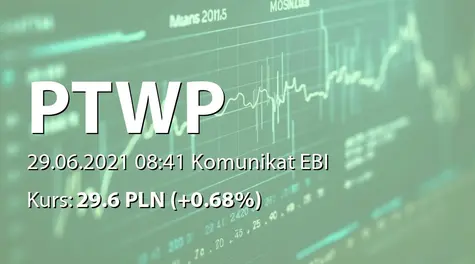 Polskie Towarzystwo Wspierania Przedsiębiorczości S.A.: ZWZ - podjęte uchwały: podział zysku, zmiany w RN (2021-06-29)