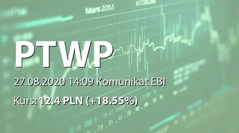 Polskie Towarzystwo Wspierania Przedsiębiorczości S.A.: ZWZ - podjęte uchwały: pokrycie straty (2020-08-27)