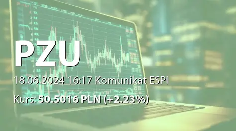 Powszechny Zakład Ubezpieczeń S.A.: ZWZ - podjęte uchwały: wypłata dywidendy - 4,34 PLN, przerwa w obradach do 18.07.2024 (11:00) (2024-06-18)