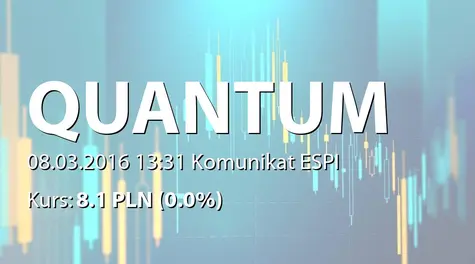 Quantum Software S.A.: Łączna wartość umów Quantum Qguar sp. z o.o. - 1,4 mln PLN (2016-03-08)