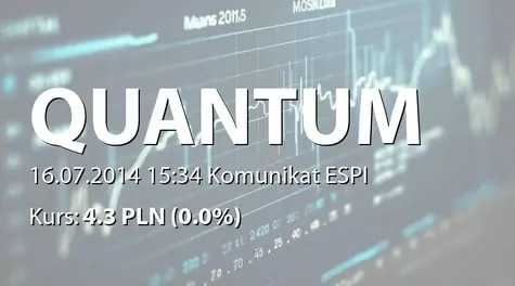Quantum Software S.A.: Rejestracja Quantum Qguar  sp. z o.o. (2014-07-16)