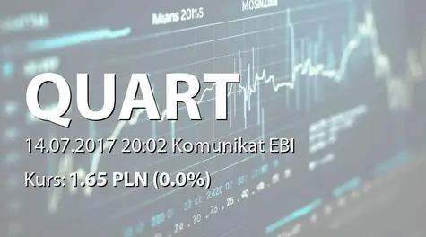 Quart Development S.A.: Raport za czerwiec 2017 (2017-07-14)