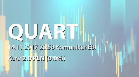 Quart Development S.A.: Raport za paĹşdziernik 2017 (2017-11-14)