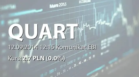 Quart Development S.A.: Raport za sierpień 2014  (2014-09-12)