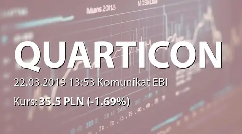 Quarticon S.A. w restrukturyzacji: NWZ - zwołanie obrad, porzÄdek obrad (2019-03-22)