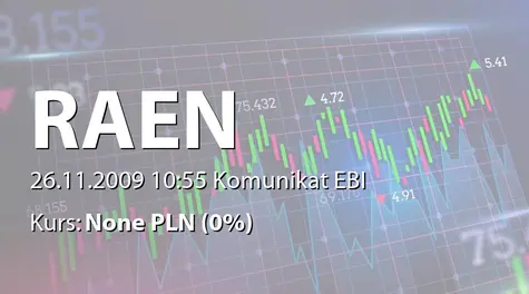 Raen S.A.: Rejestracja przez sÄd zmiany adresu spĂłłki IQ Partners S.A. (2009-11-26)