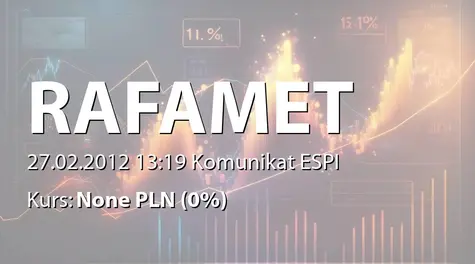 Fabryka Obrabiarek Rafamet S.A.: Korekta prognozy wyników finansowych na 2011 r. (2012-02-27)