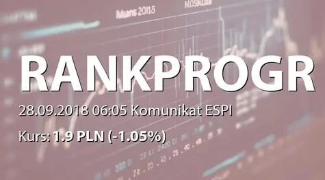Rank Progress S.A.: SA-PSr 2018 (2018-09-28)