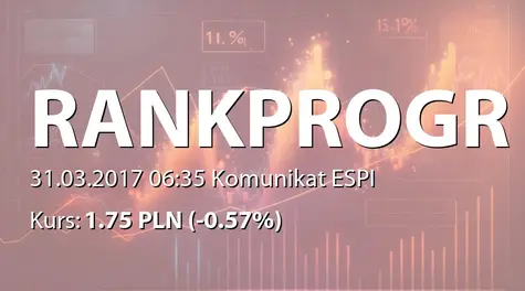 Rank Progress S.A.: SA-RS 2016 (2017-03-31)