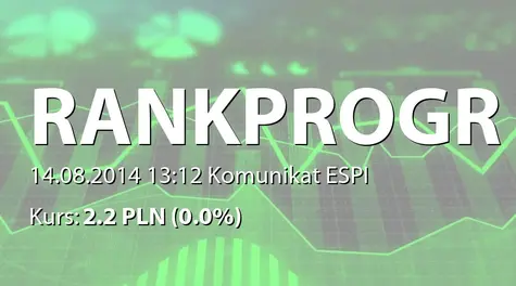 Rank Progress S.A.: Zakup akcji przez Pionner FIO (2014-08-14)