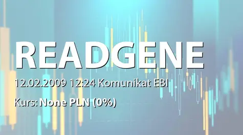 Read-Gene S.A.: Prognoza wynikĂłw finansowych na 2009 r. (2009-02-12)