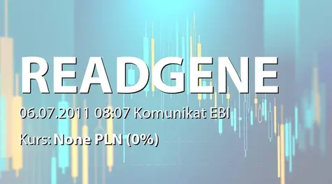 Read-Gene S.A.: WZA - zwołanie obrad: pokrycie straty, wybór członków RN, zmiany statutu (2011-07-06)