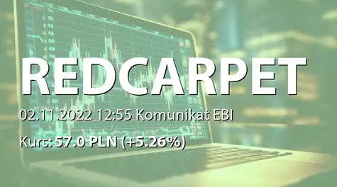 Red Carpet Media Group S.A.: Terminy przekazywania raportów okresowych w 2022 roku (2022-11-02)