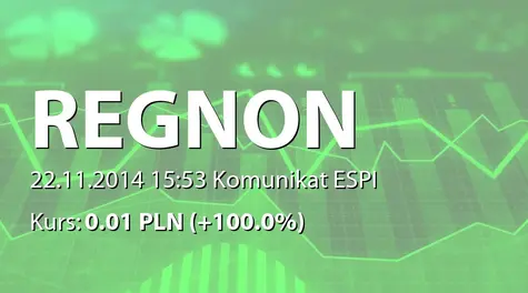 Regnon S.A. w likwidacji: Sprzedaż udziałów WoodinterKom GmbH (2014-11-22)