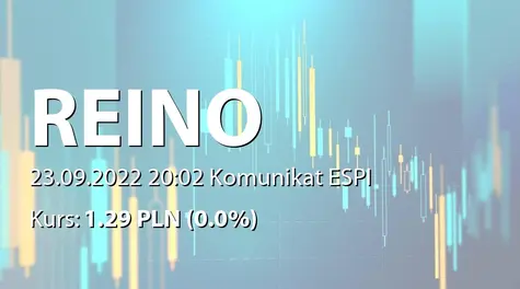 REINO Capital S.A.: Decyzja o dochodzeniu od Grupy RF naprawienia szkody (2022-09-23)