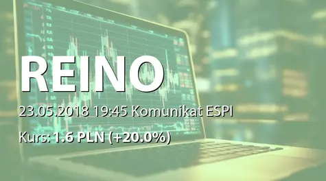 REINO Capital S.A.: NWZ - projekty uchwał: zmiany w RN, emisja akcji serii E (2018-05-23)