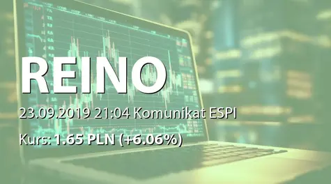 REINO Capital S.A.: Powołanie luksemburskiego funduszu inwestycyjnego (2019-09-23)