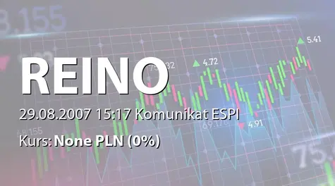 REINO Capital S.A.: Przystąpienie do systemu ESPI (2007-08-29)