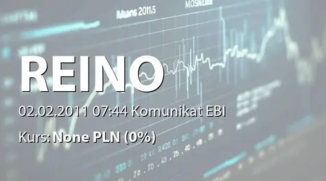 REINO Capital S.A.: Umowa z Wytwórnią Betonów Prefabrykowanych Predom sp. zo.o. (2011-02-02)