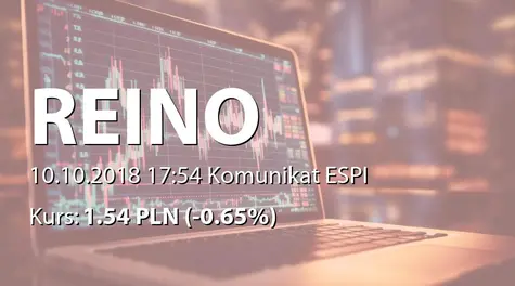 REINO Capital S.A.: Zbycie akcji przez Pawła Szydłowskiego (2018-10-10)