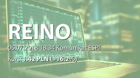 REINO Capital S.A.: Zmiany w RN (2018-07-06)