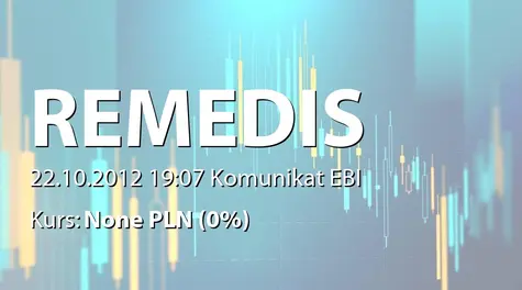 Remedis S.A.: Informacja o zamiarze połączenia z Inwest Consulting SA (2012-10-22)