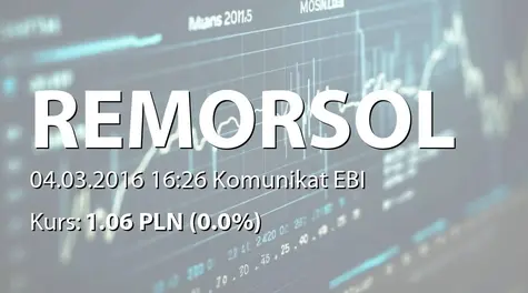 Remor Solar Polska S.A.: Raport dotyczący zakresu stosowania Dobrych Praktyk (2016-03-04)