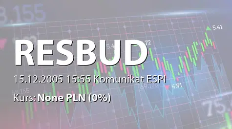 Resbud SE: Umowa na budowę budynku - 2,5 mln zł (2005-12-15)