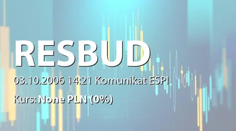 Resbud SE: Umowa z SNC-Lavalin Polska sp. z o.o. - 5 mnl zł (2006-10-03)