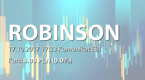 Robinson Europe S.A.: Korekta raportu EBI 13/2017 (2017-10-17)