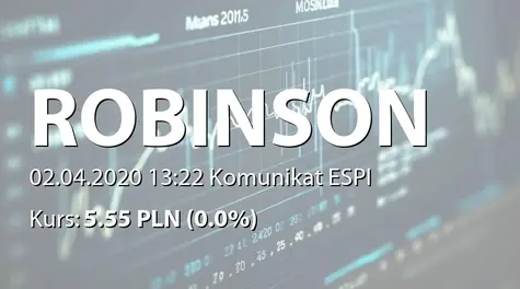 Robinson Europe S.A.: ZWZ - akcjonariusze powyżej 5% (2020-04-02)