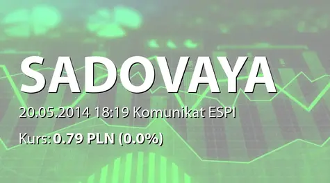 Sadovaya Group S.A.: Change of the date for filing Q1 financial report 2014 (2014-05-20)