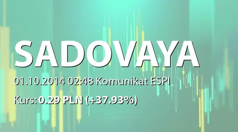 Sadovaya Group S.A.: Current report no.19/2014
Dated 30 September 2014
INFORMATION UPDATE (2014-10-01)