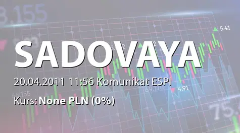 Sadovaya Group S.A.: Incorporation of sadovaya (Cyprus) trading Limited (2011-04-20)