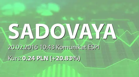 Sadovaya Group S.A.: Postępowanie sądowe w kopalniach (2016-02-20)