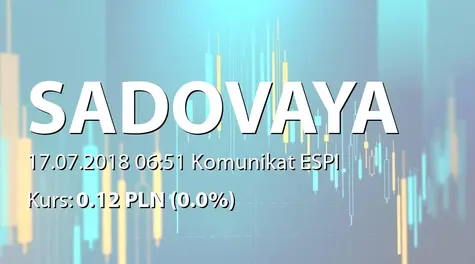 Sadovaya Group S.A.: Zmiana kredytodawcy spółki zależnej (2018-07-17)