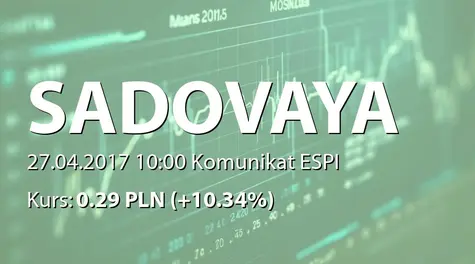 Sadovaya Group S.A.: Zmiana terminu przekazania SA-RS 2016 (2017-04-27)