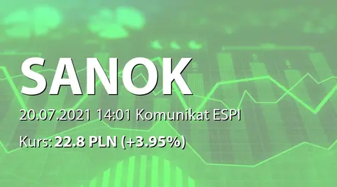 Sanok Rubber Company S.A.: Aneks do umowy kredytowej z DNB Bank Polska SA (2021-07-20)