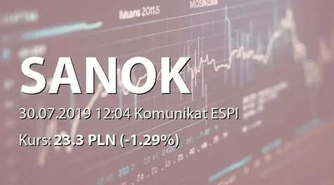 Sanok Rubber Company S.A.: Aneks do umowy kredytowej z DNB Bank Polska SA (2019-07-30)