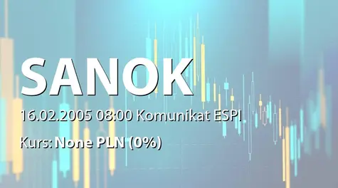 Sanok Rubber Company S.A.: Wniosek o dopuszczenie akcji do obrotu na GPW. (2005-02-16)