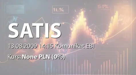 Satis Group S.A.: Raport miesięczny za lipiec 2009 (2009-08-13)