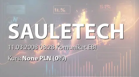 Saule Technologies S.A.: Cena emisyjna akcji serii D - 0,75 zł, termin ustalenia PP (2008-03-11)