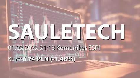 Saule Technologies S.A.: Otrzymanie opinii biegłego rewidenta do wyceny Saule SA (2022-02-01)