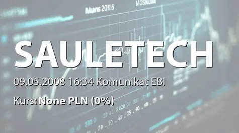 Saule Technologies S.A.: SprzedaĹź udziałĂłw Simtel SA - 100 tys. zł (2008-05-09)