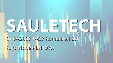 Saule Technologies S.A.: Wyznaczenie dni notowaĹ PP akcji serii D (2008-04-01)